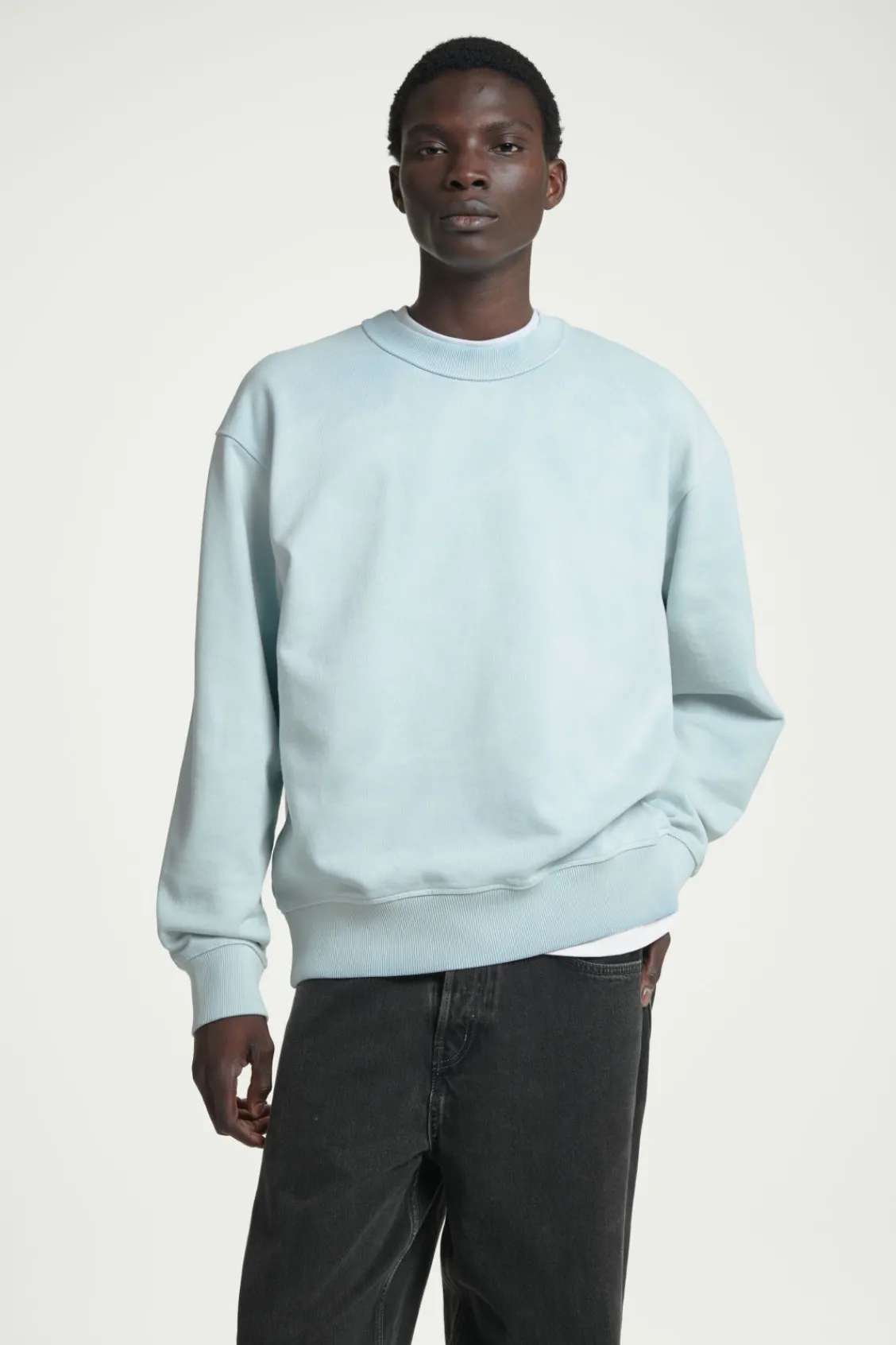 COS ACID-WASH SWEATSHIRT LIGHT BLUE Cheap