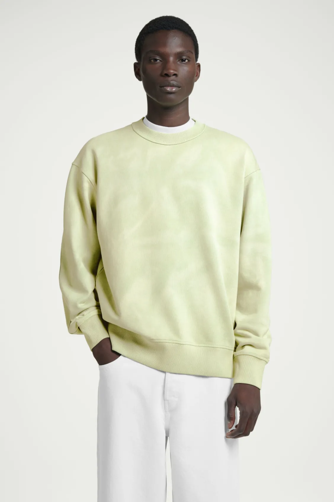 COS ACID-WASH SWEATSHIRT LIGHT GREEN Flash Sale