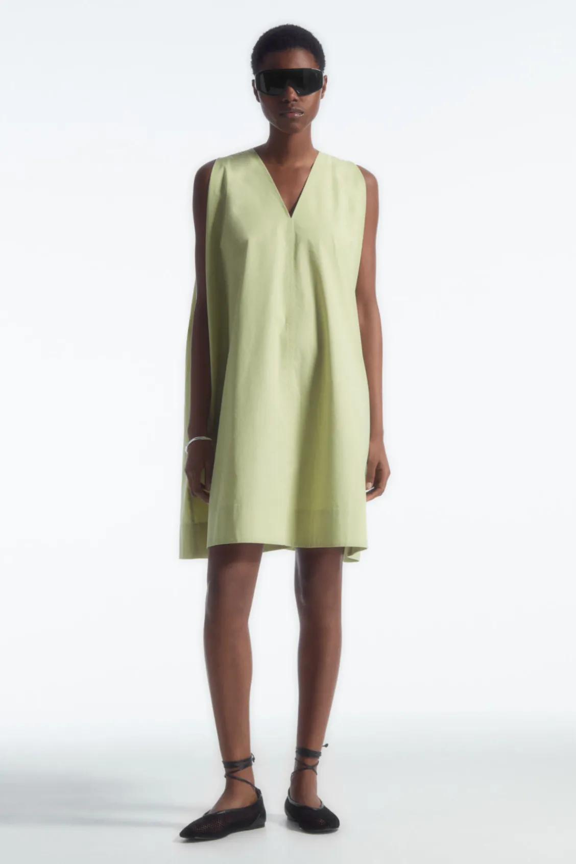 COS A-LINE SLEEVELESS MINI DRESS GREEN Fashion