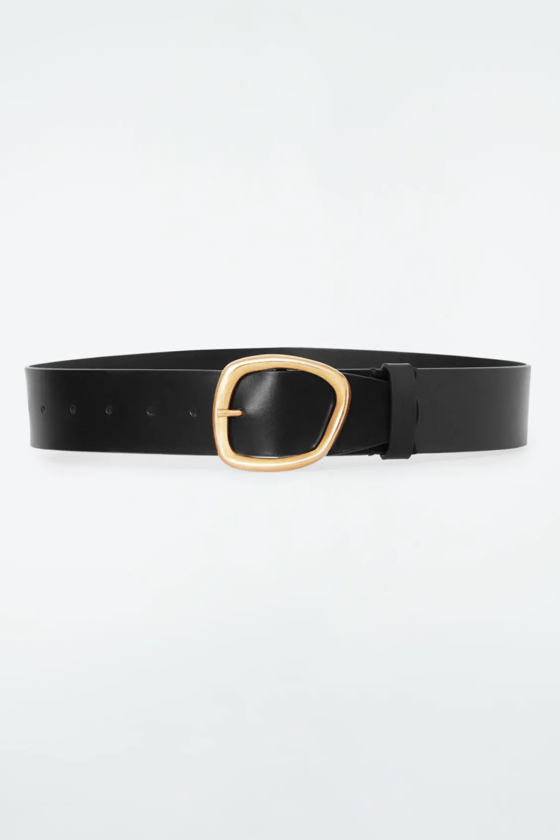 COS ASYMMETRIC-BUCKLE LEATHER BELT BLACK Fashion