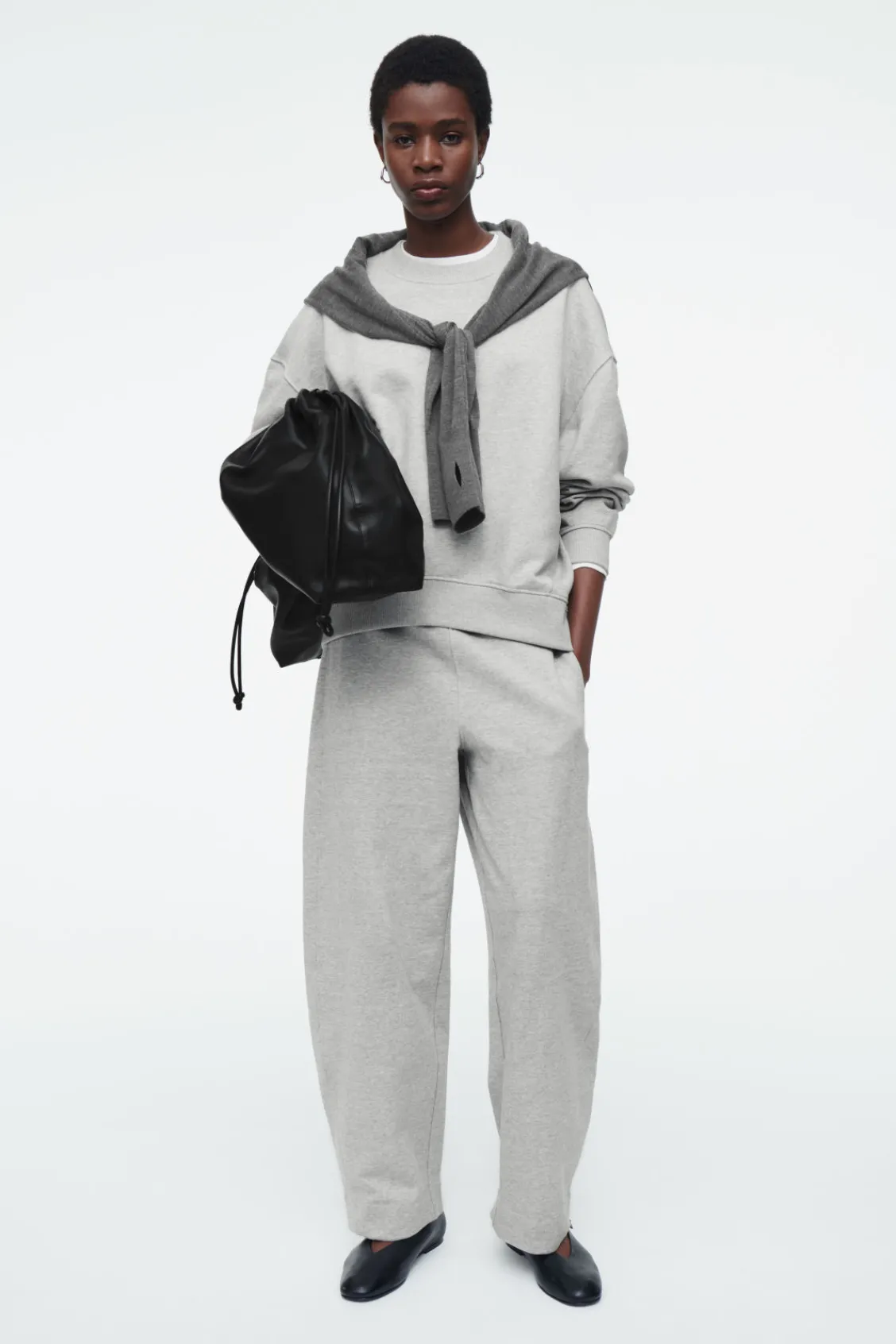 COS BARREL-LEG JOGGERS GRAY MÉLANGE Fashion