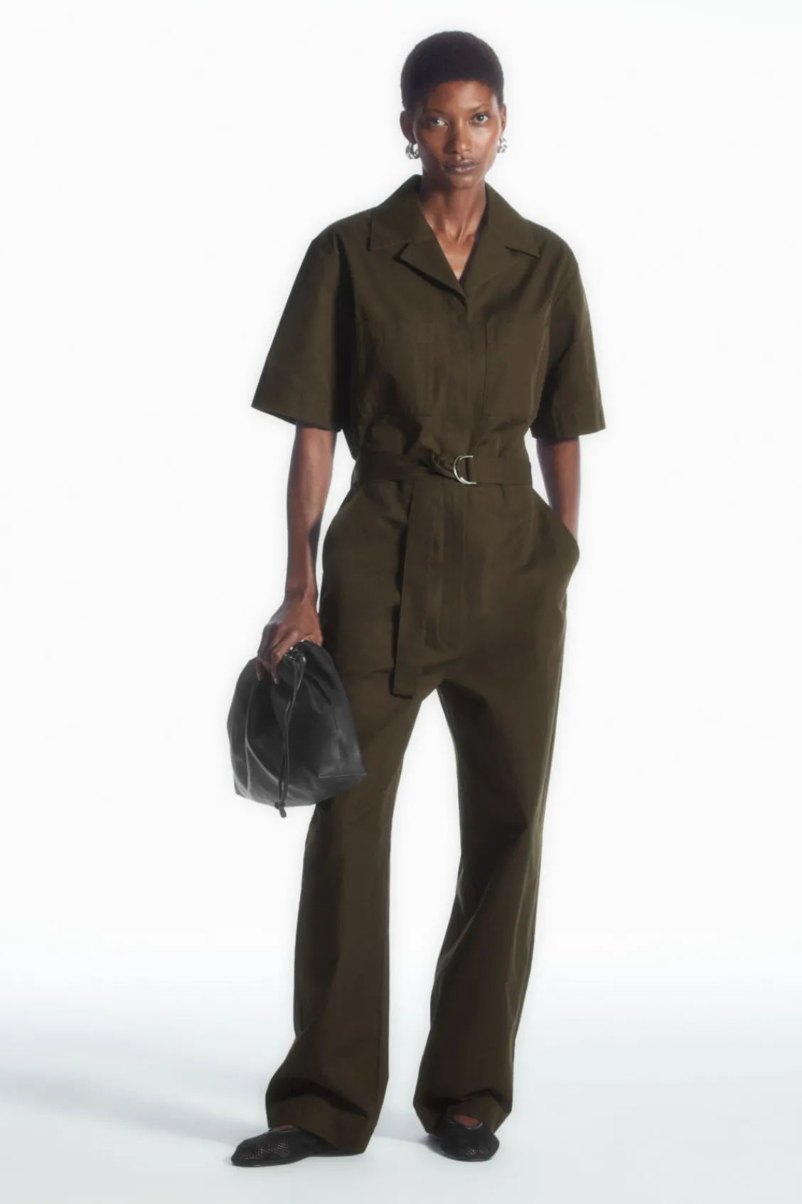 COS BELTED UTILITY BOILERSUIT DARK KHAKI Online