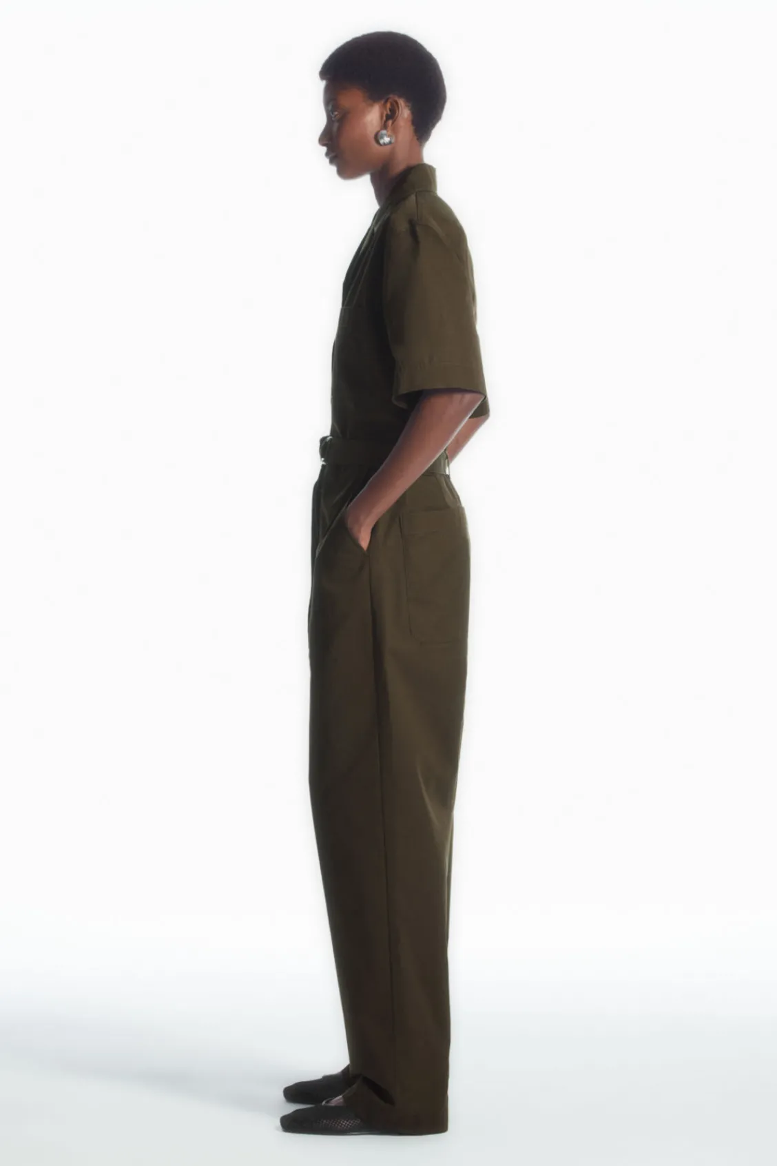 COS BELTED UTILITY BOILERSUIT DARK KHAKI Online