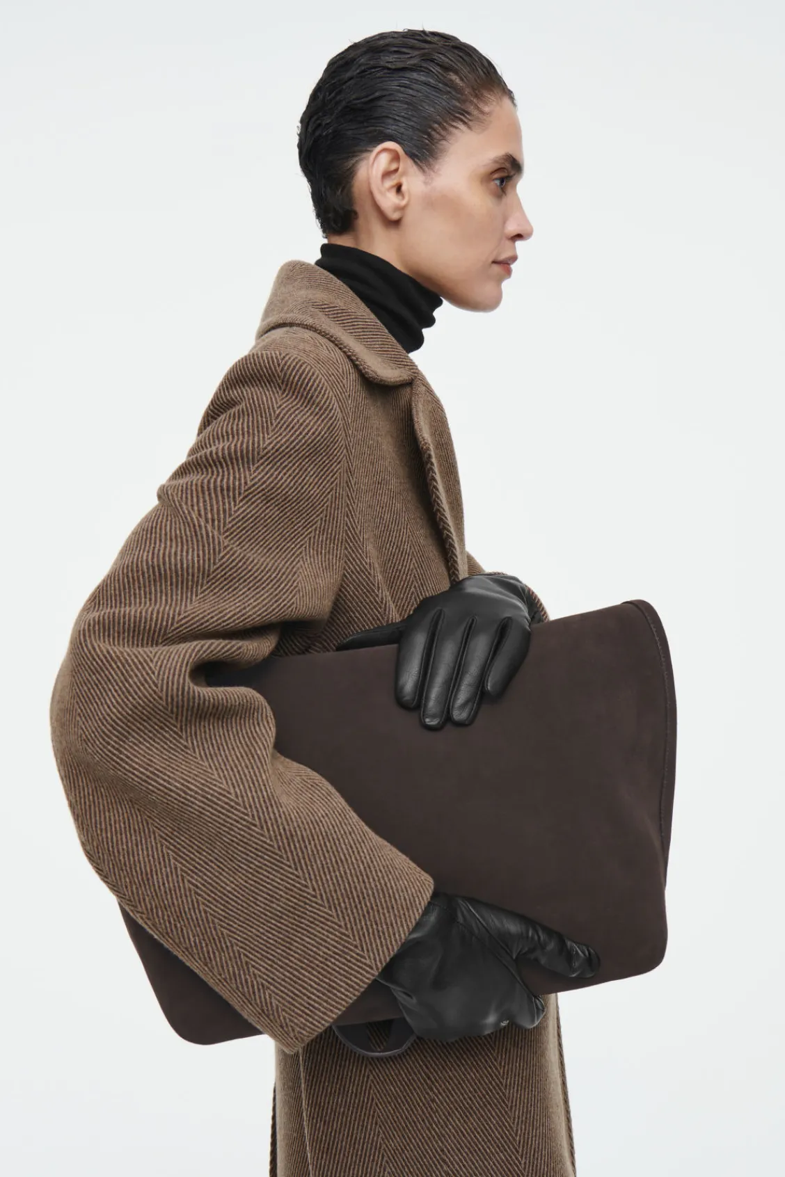 COS CASHMERE-LINED LEATHER GLOVES BLACK Best