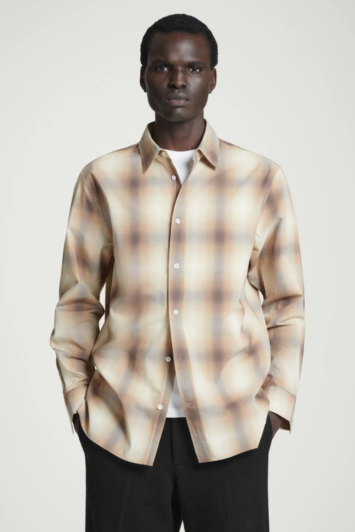 COS CHECKED COTTON SHIRT BEIGE / CHECKED Fashion