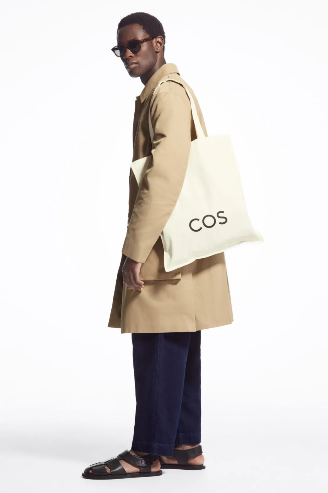 COS EQUALITY CANVAS TOTE BAG WHITE Sale