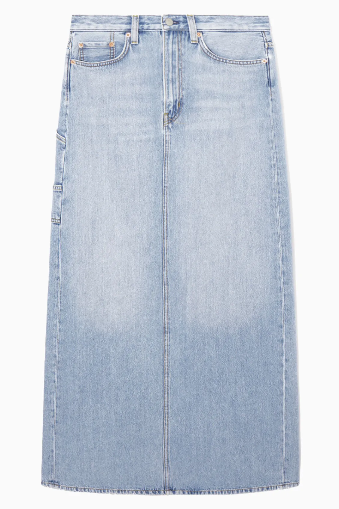 COS DENIM MAXI SKIRT WASHED LIGHT BLUE Fashion