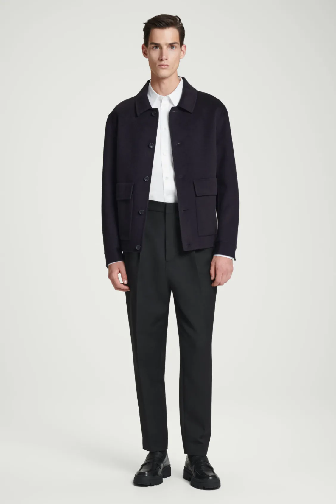 COS DOUBLE-FACED WOOL JACKET NAVY Online