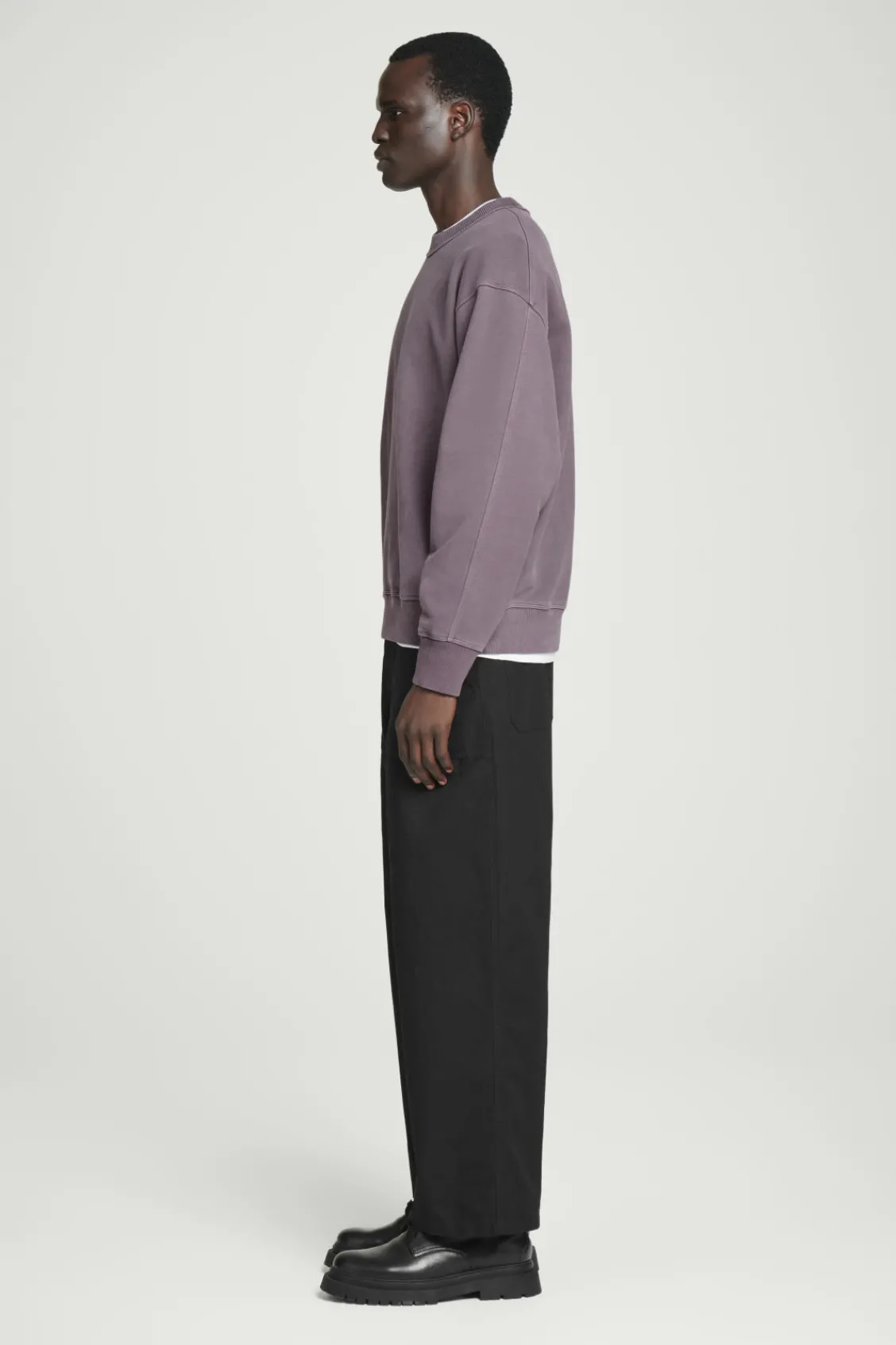 COS FADED MOCK-NECK SWEATSHIRT PLUM Best