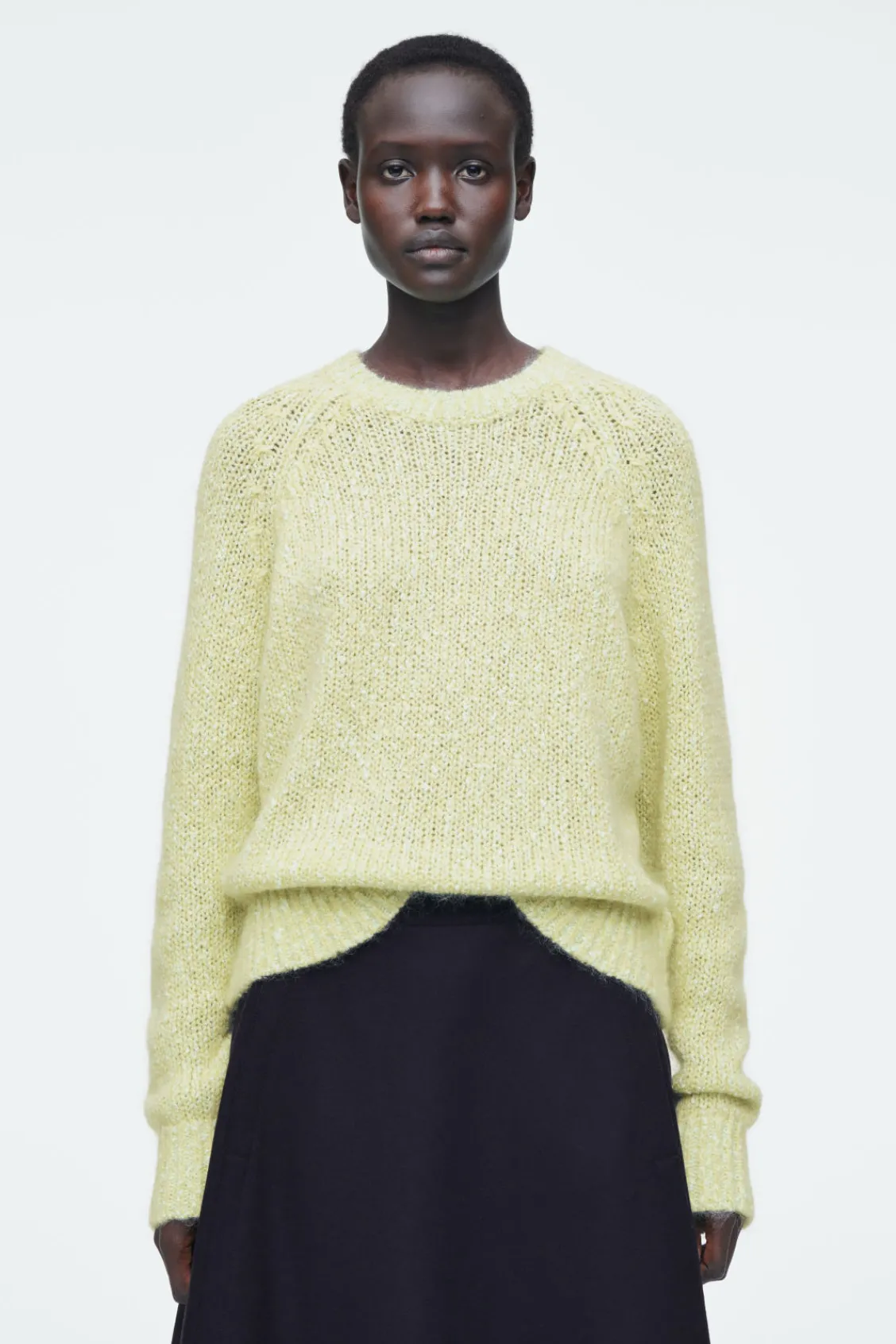 COS FLECKED MOHAIR-BLEND JUMPER GREEN MÉLANGE Outlet