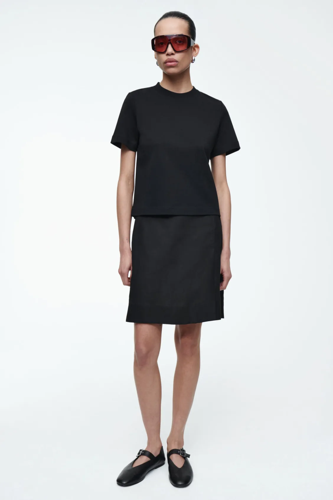 COS FRONT-PLEAT MINI SKIRT BLACK Online