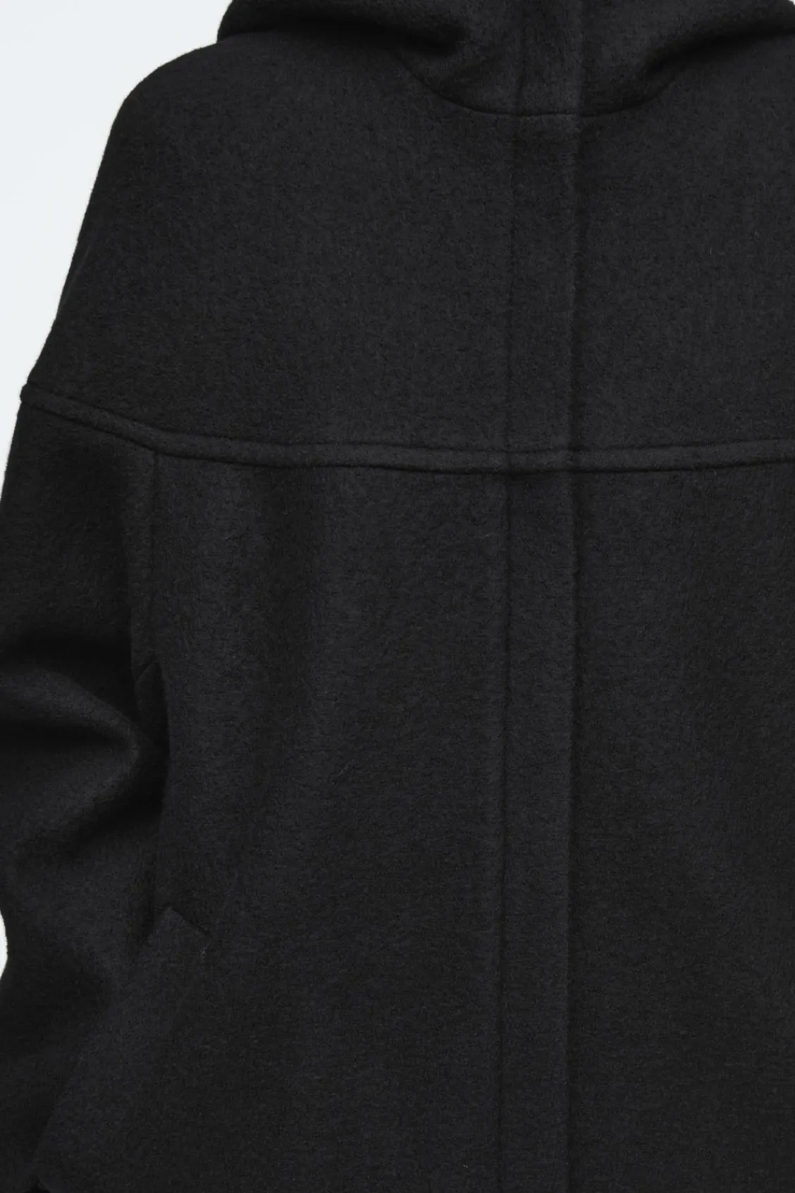 COS HOODED BOILED-WOOL COAT BLACK Online