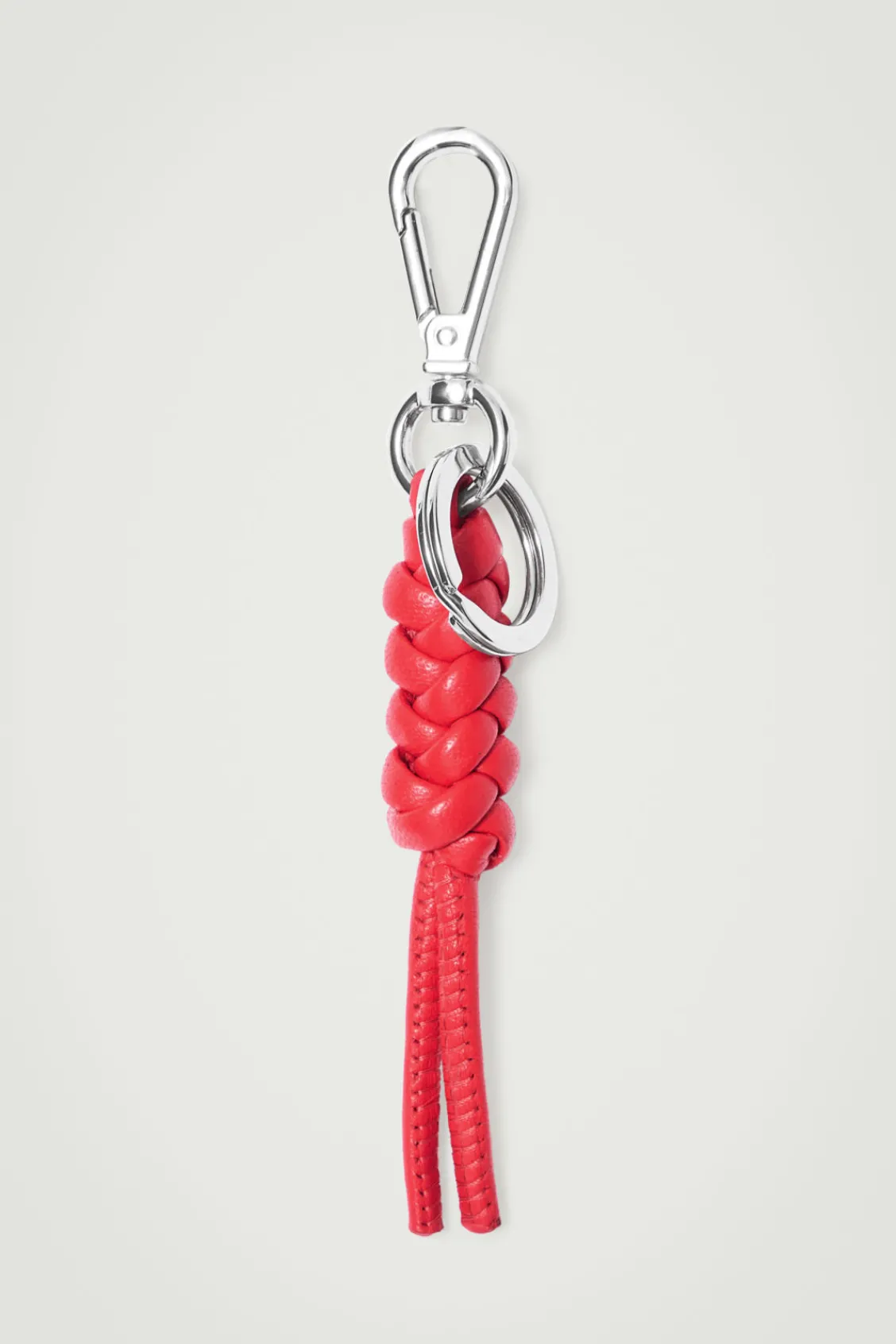 COS KNOTTED LEATHER KEYRING RED Sale