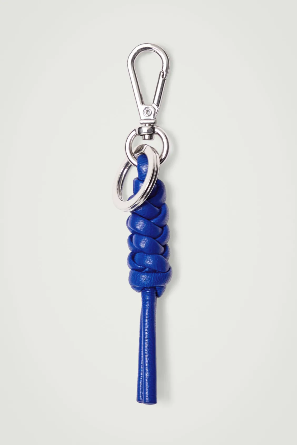 COS KNOTTED LEATHER KEYRING COBALT BLUE Store