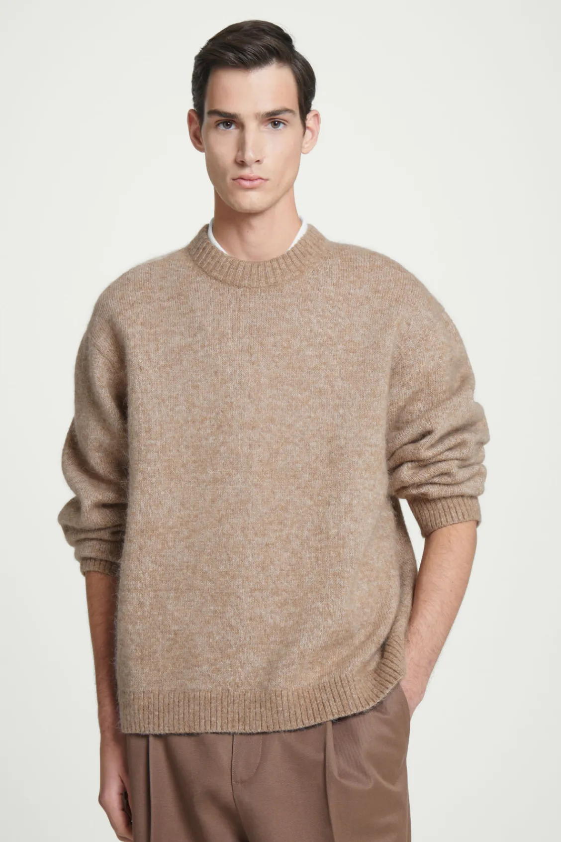 COS OVERSIZED ALPACA-BLEND SWEATER BEIGE MÉLANGE Discount