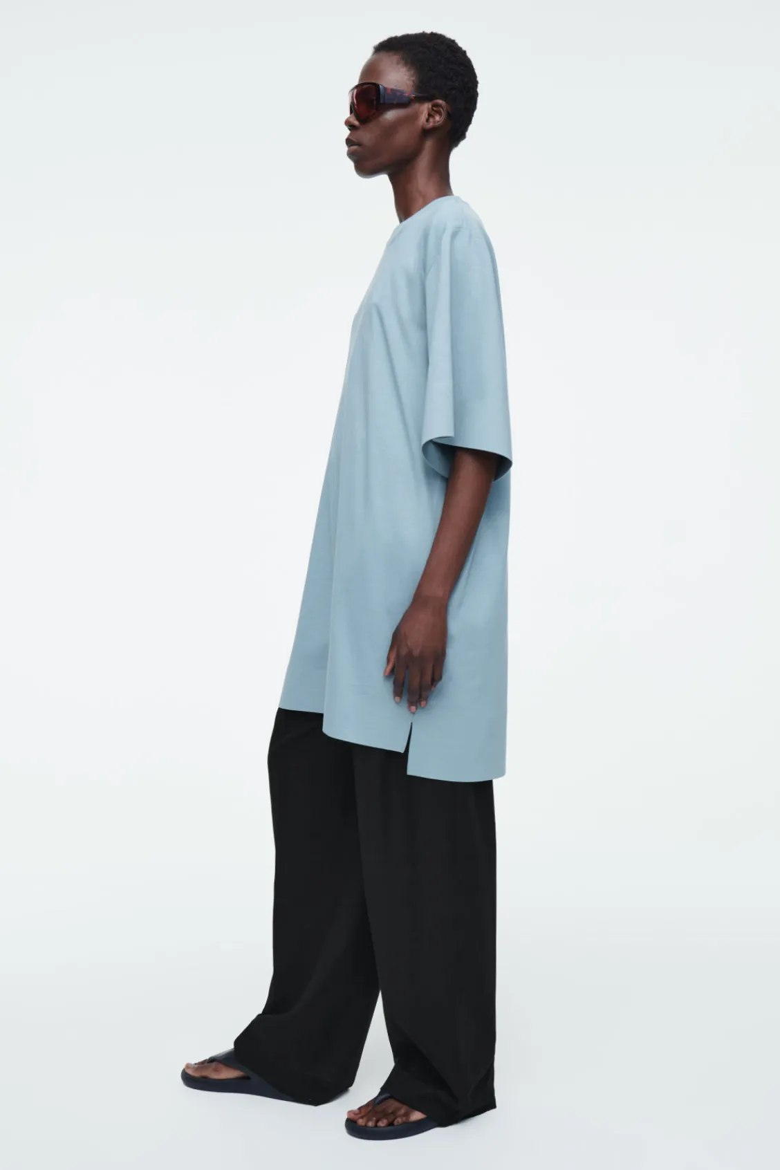 COS OVERSIZED BOXY T-SHIRT LIGHT BLUE Sale