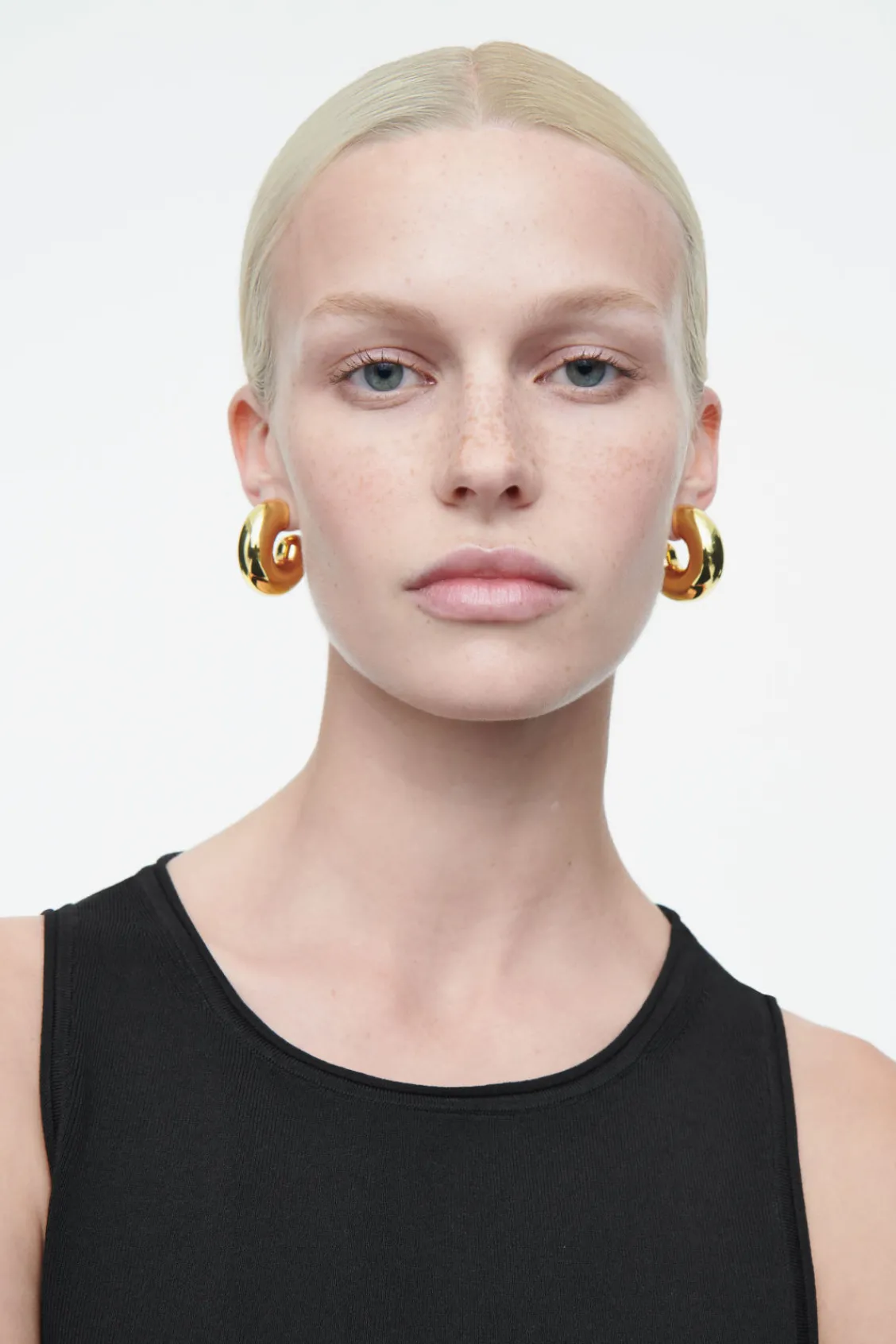 COS OVERSIZED CHUNKY HOOP EARRINGS GOLD Best