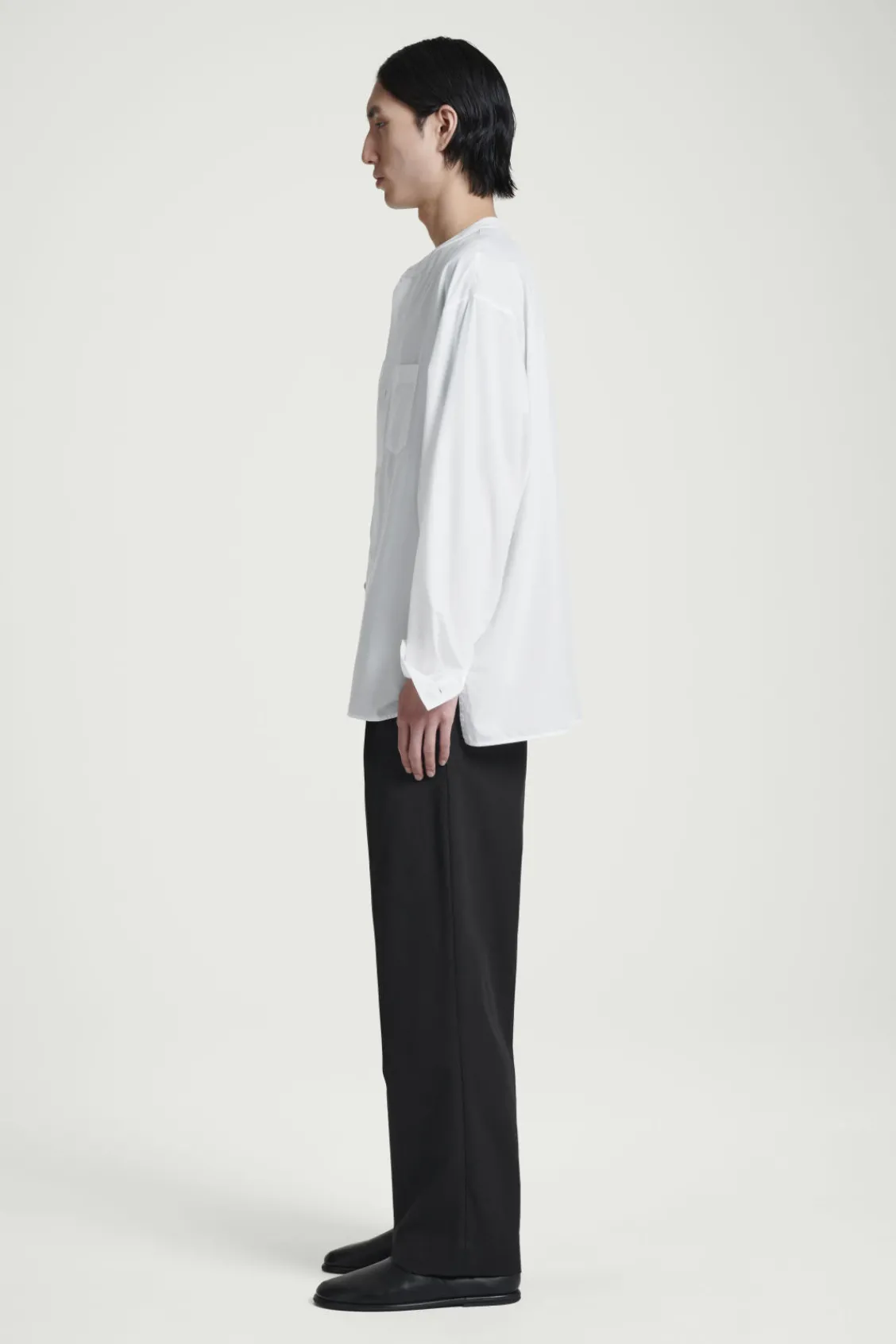 COS OVERSIZED COCOON COTTON SHIRT WHITE Flash Sale