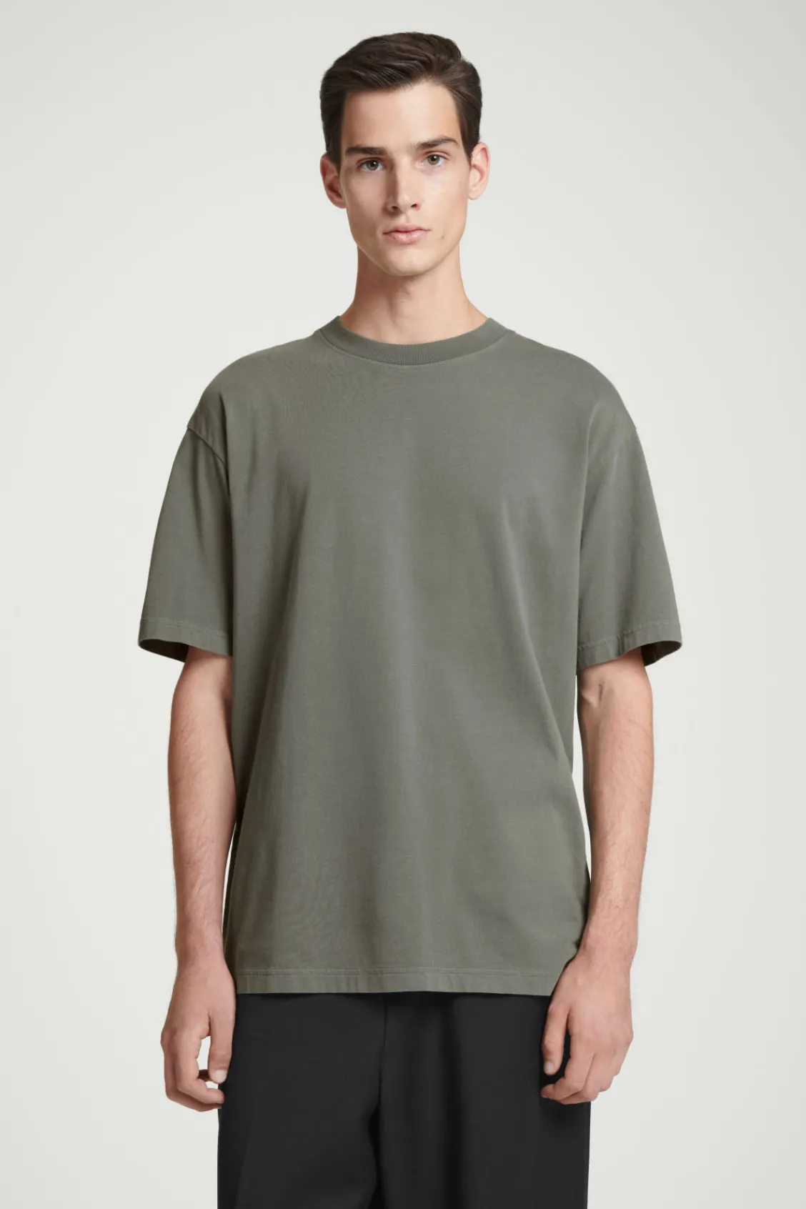 COS OVERSIZED COTTON T-SHIRT DARK GREEN Best Sale