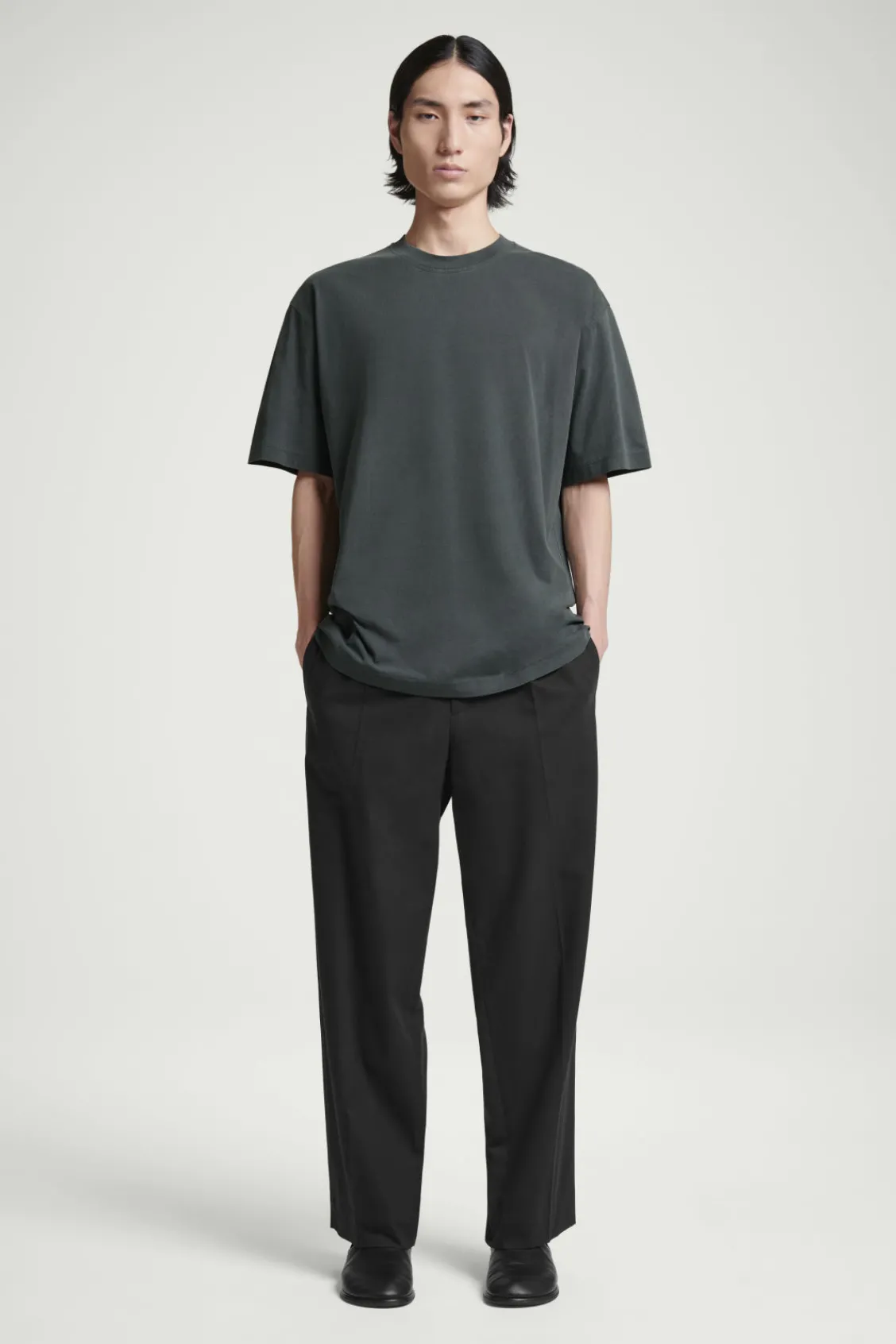 COS OVERSIZED COTTON T-SHIRT BLACK Flash Sale