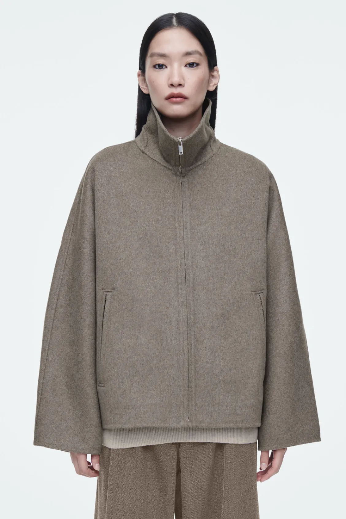 COS OVERSIZED DOUBLE-FACED WOOL JACKET MOLE Online