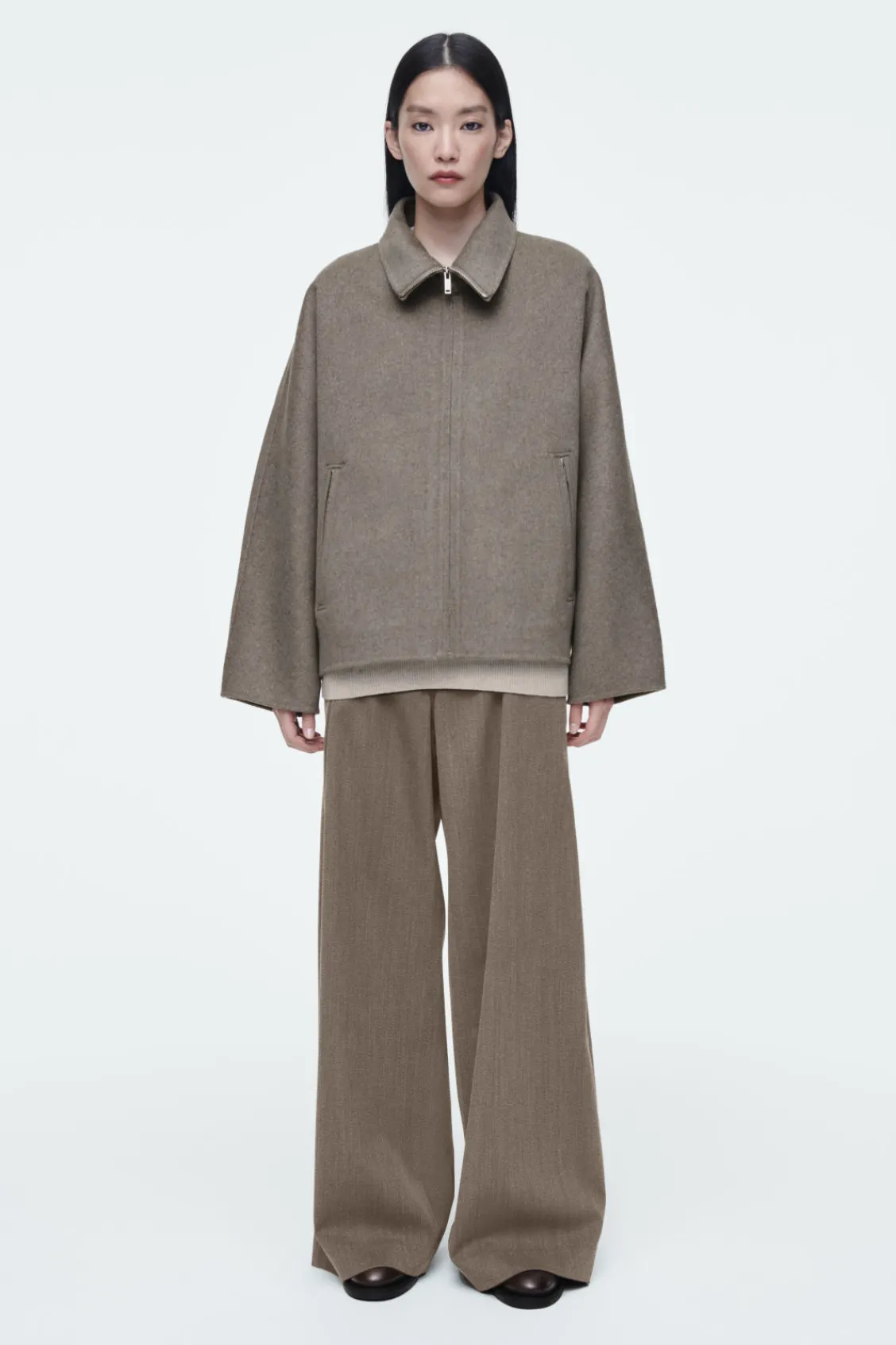 COS OVERSIZED DOUBLE-FACED WOOL JACKET MOLE Online