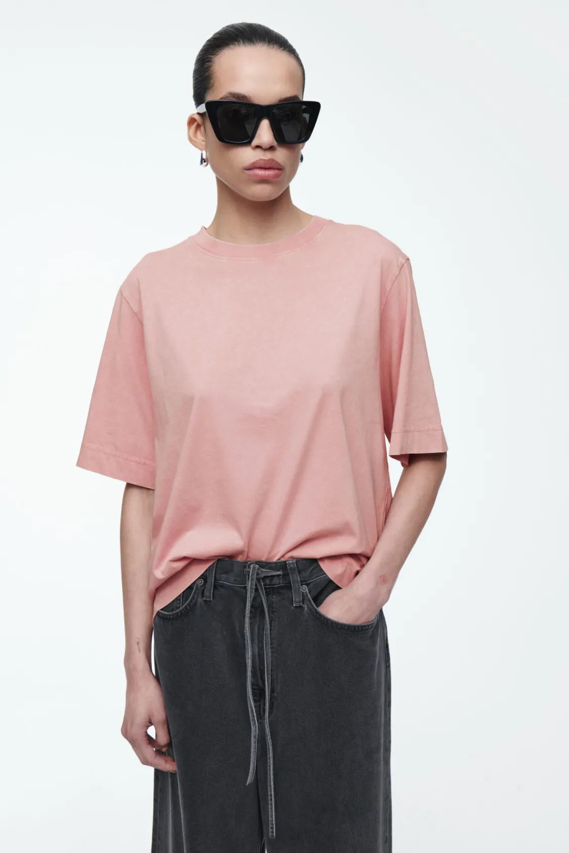 COS OVERSIZED FADED T-SHIRT DUSTY PINK Cheap