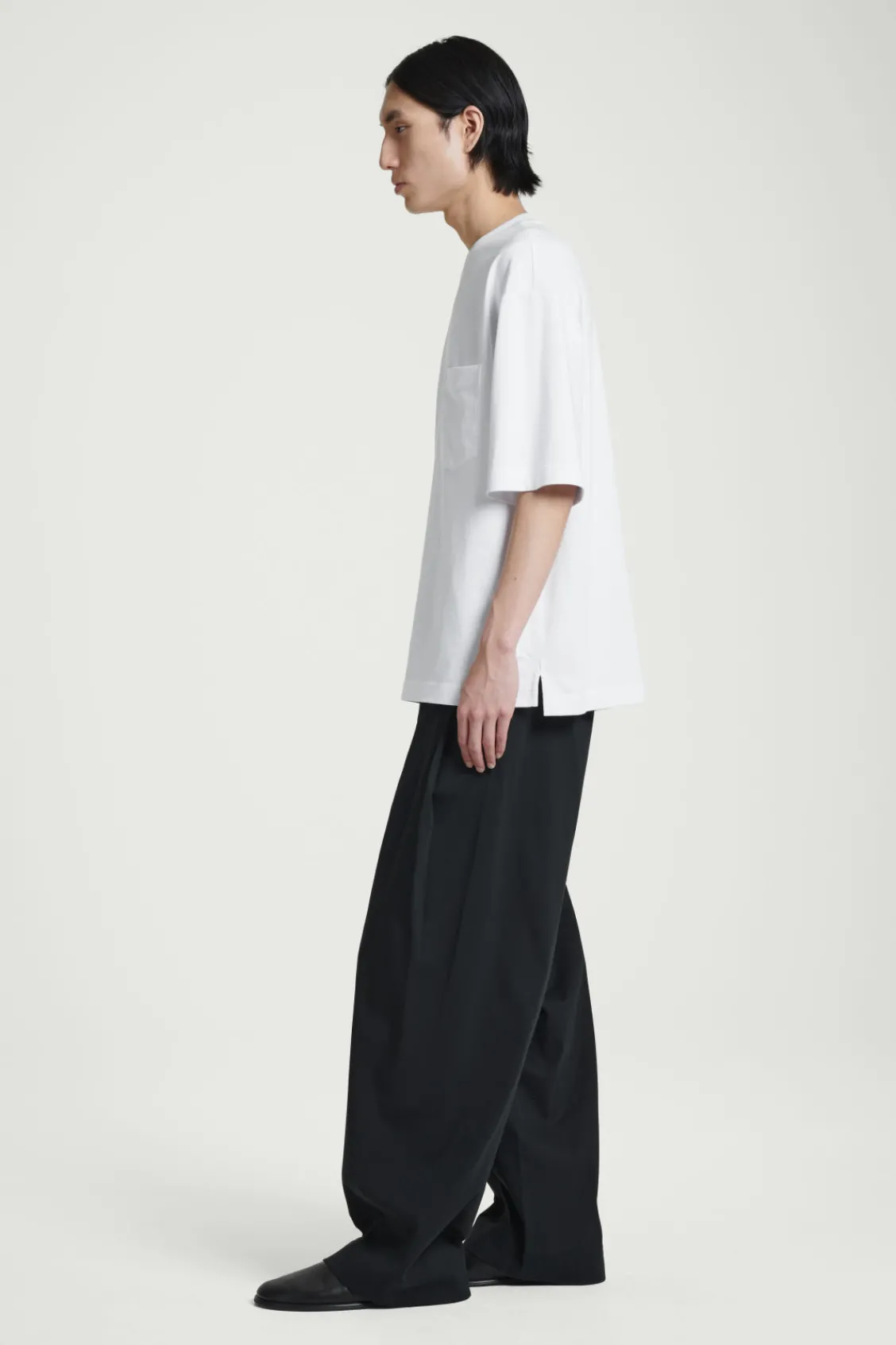 COS OVERSIZED HEAVYWEIGHT COTTON T-SHIRT WHITE Store