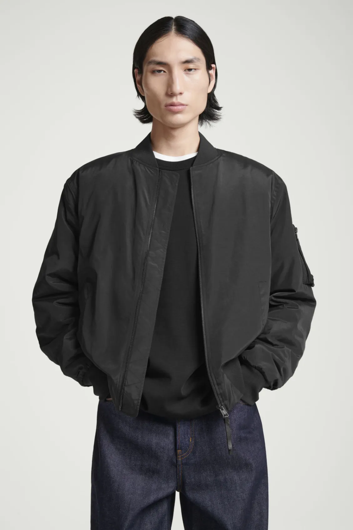 COS PADDED BOMBER JACKET BLACK Clearance