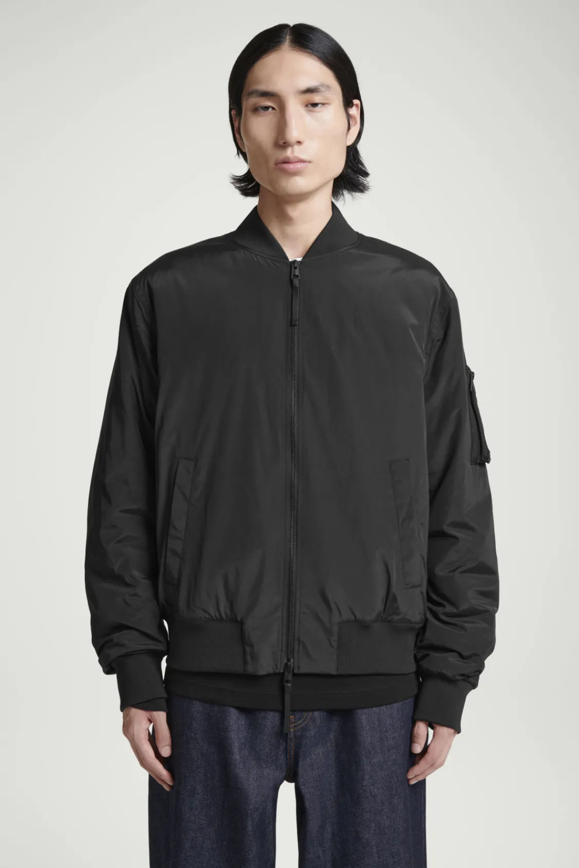 COS PADDED BOMBER JACKET BLACK Clearance