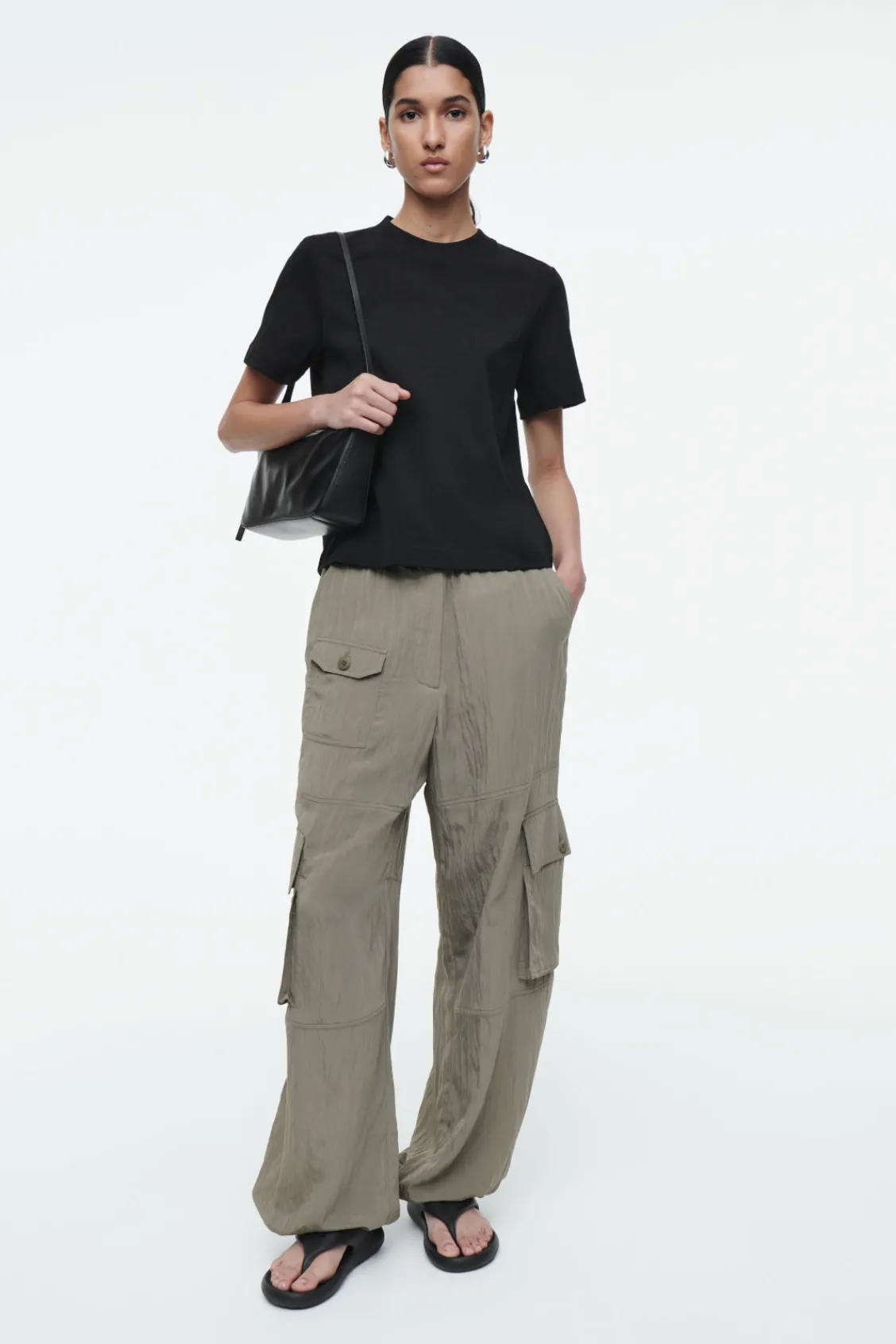 COS PARACHUTE CARGO PANTS GRAY Flash Sale