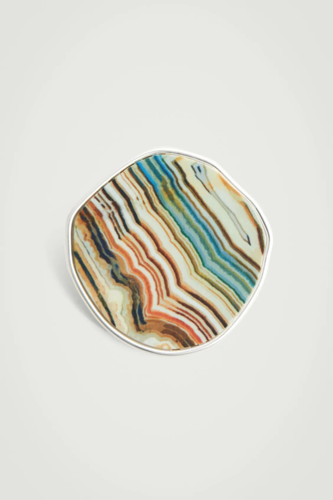 COS PRINTED STONE BROOCH SILVER / MULTICOLOURED Best Sale