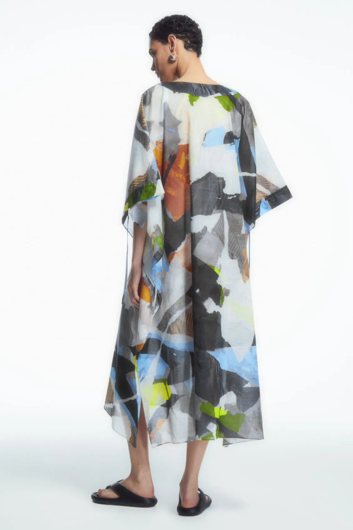 COS PRINTED TIE-DETAIL KAFTAN MULTICOLORED New