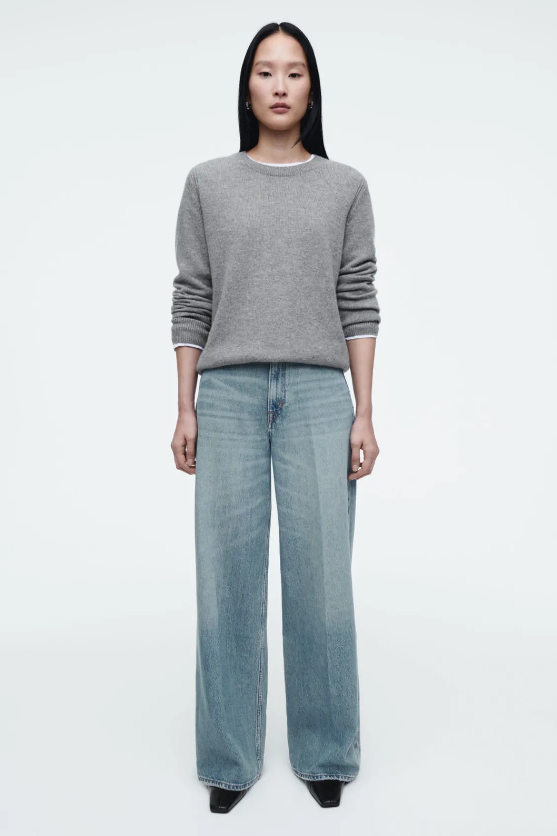 COS PURE CASHMERE SWEATER GRAY Outlet