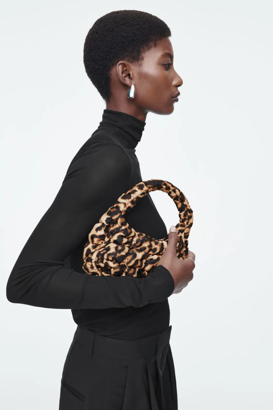 COS QUILTED MICRO BAG LEOPARD Cheap