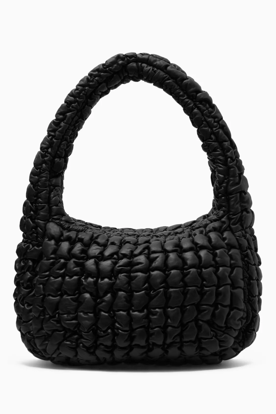 COS QUILTED OVERSIZED CROSSBODY BAG - LEATHER BLACK Clearance