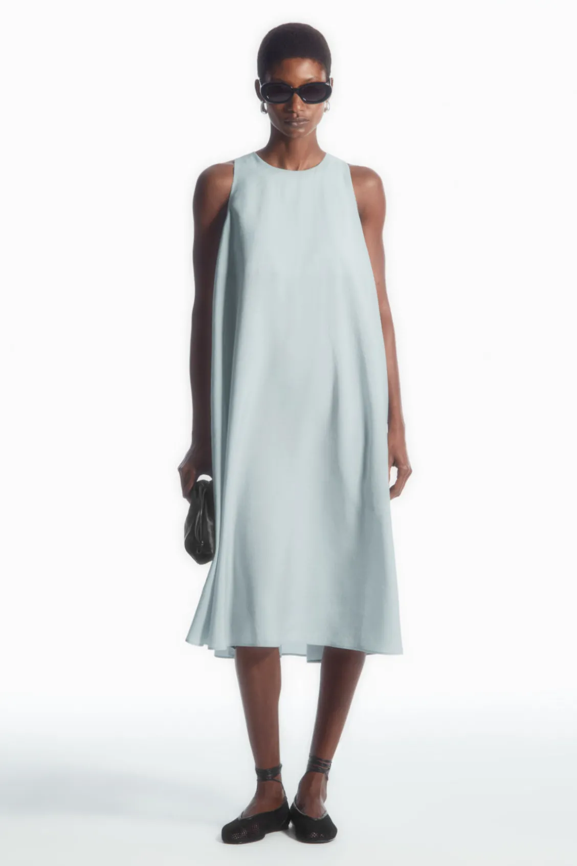 COS RACER-NECK MIDI DRESS LIGHT BLUE Outlet