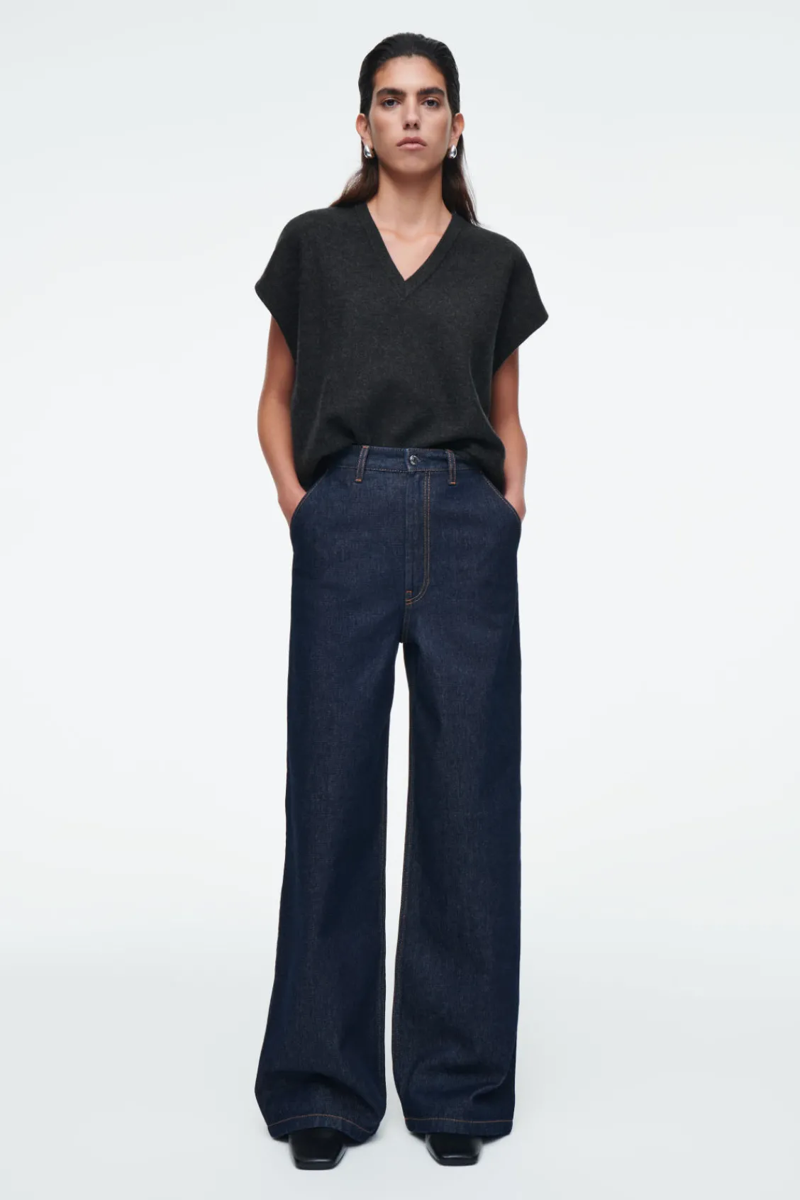 COS RAW DENIM PANTS INDIGO Flash Sale