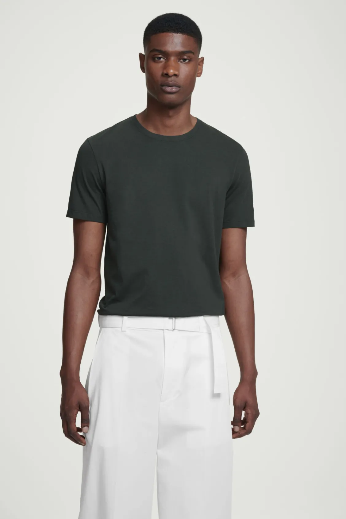 COS REGULAR COTTON T-SHIRT dark green Hot