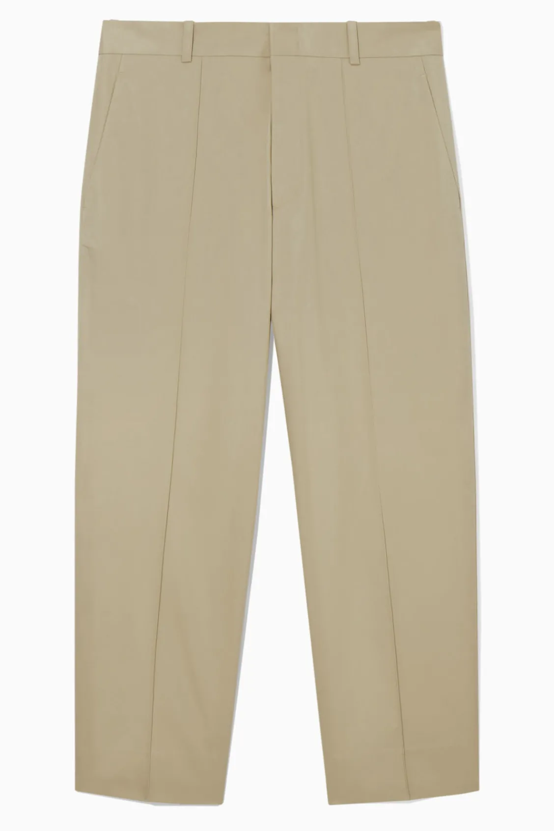 COS RELAXED COTTON CROPPED PANTS BEIGE Clearance