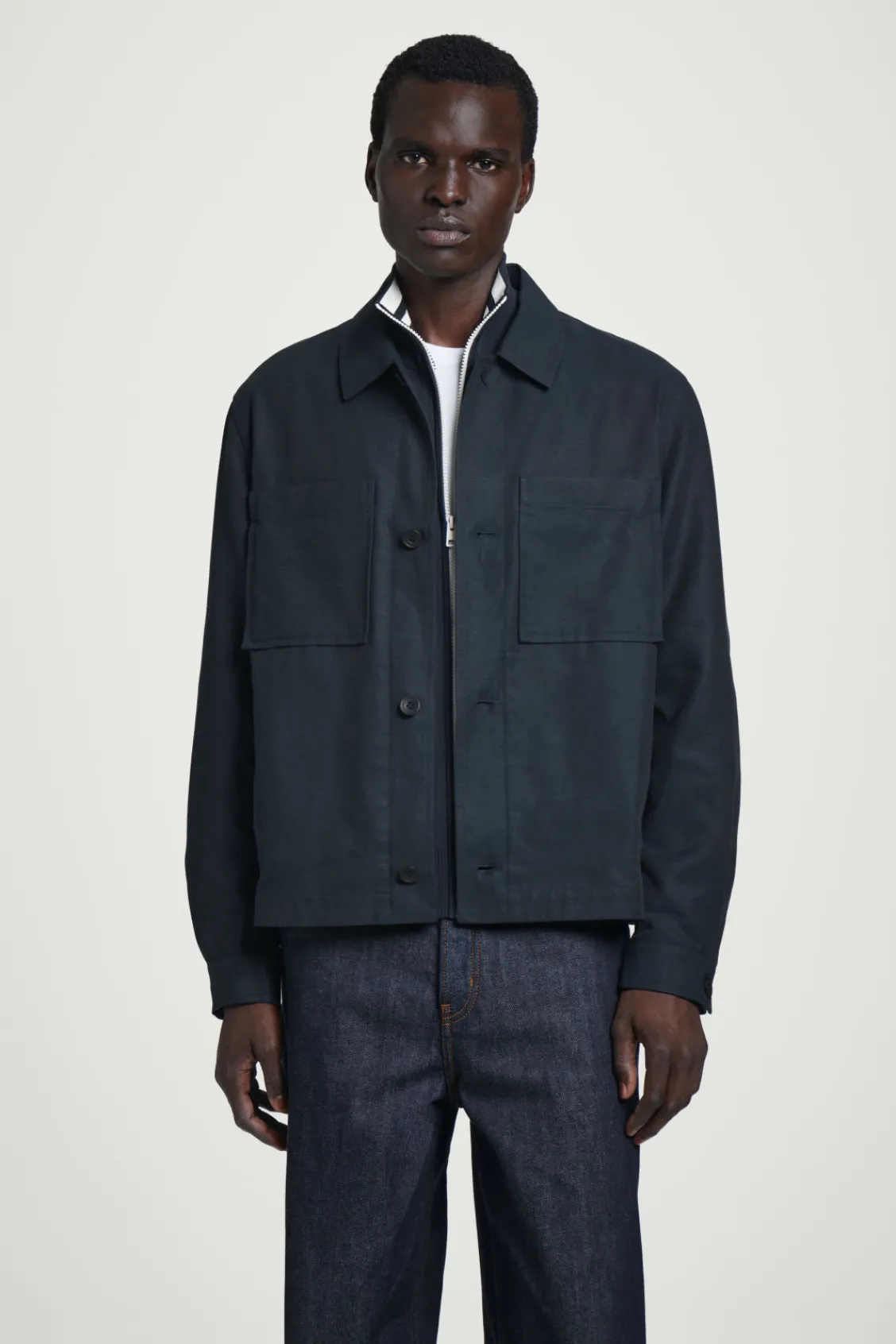 COS RELAXED UTILITY OVERSHIRT NAVY Best Sale