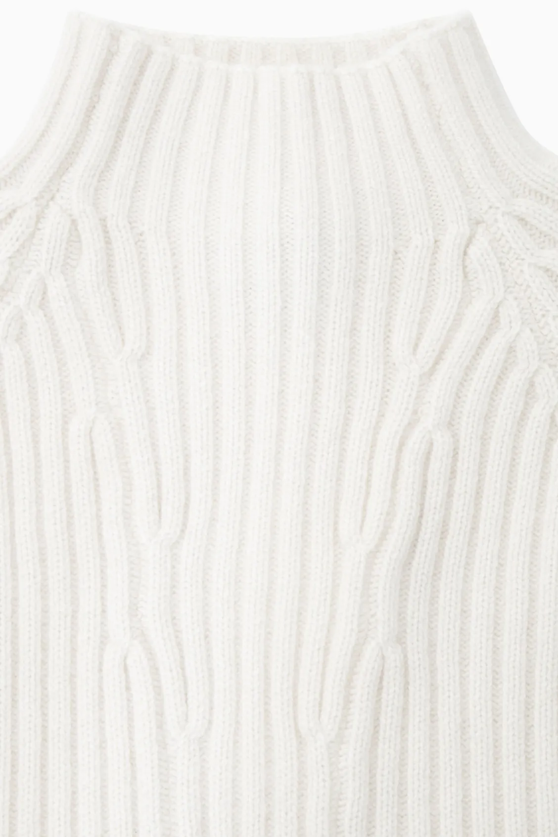 COS RIBBED PURE CASHMERE TURTLENECK SWEATER OFF-WHITE Discount