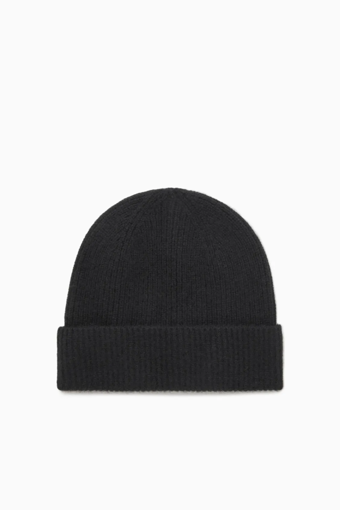 COS RIBBED WOOL AND CASHMERE BEANIE Black Sale