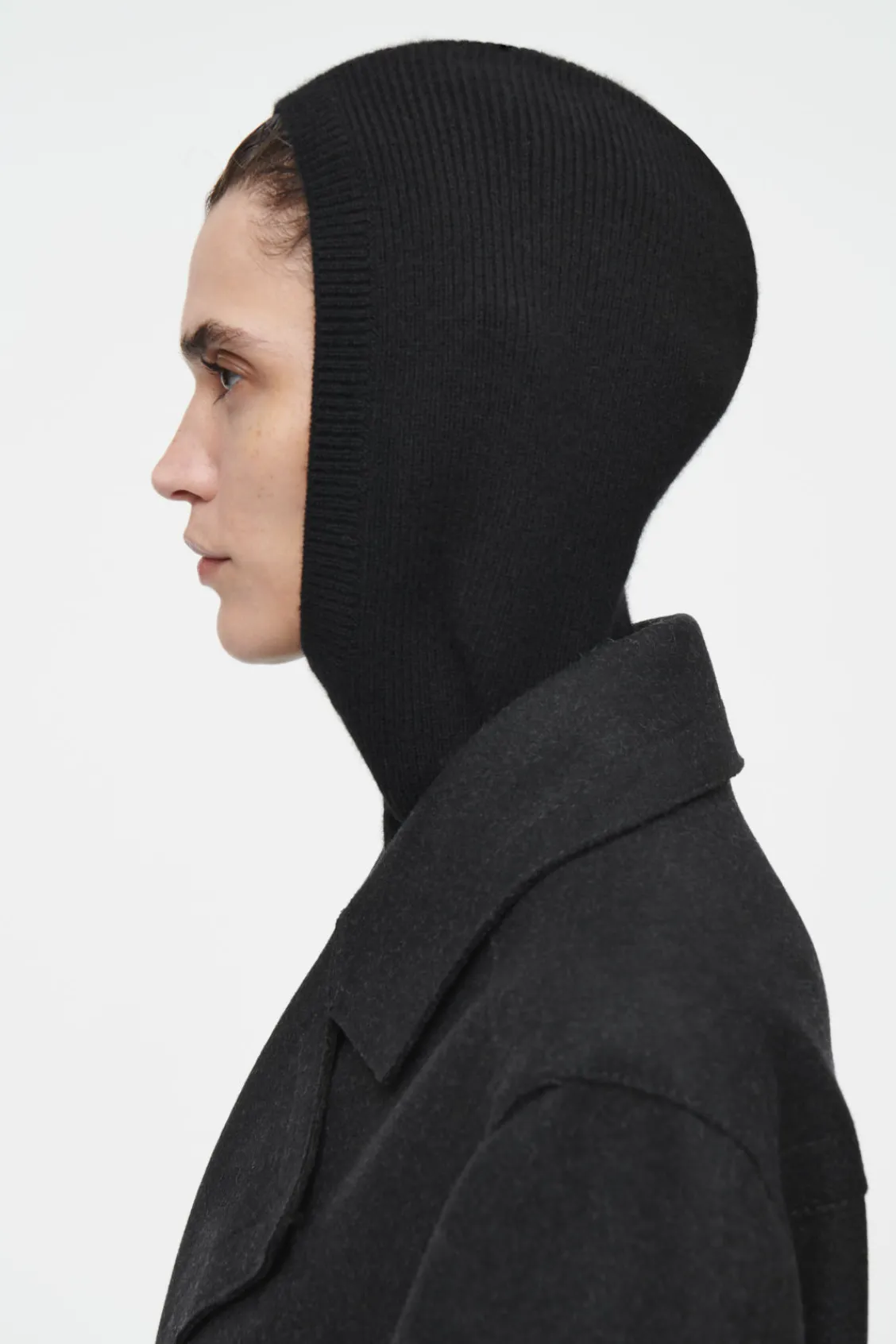 COS RIBBED WOOL-CASHMERE BALACLAVA BLACK Online