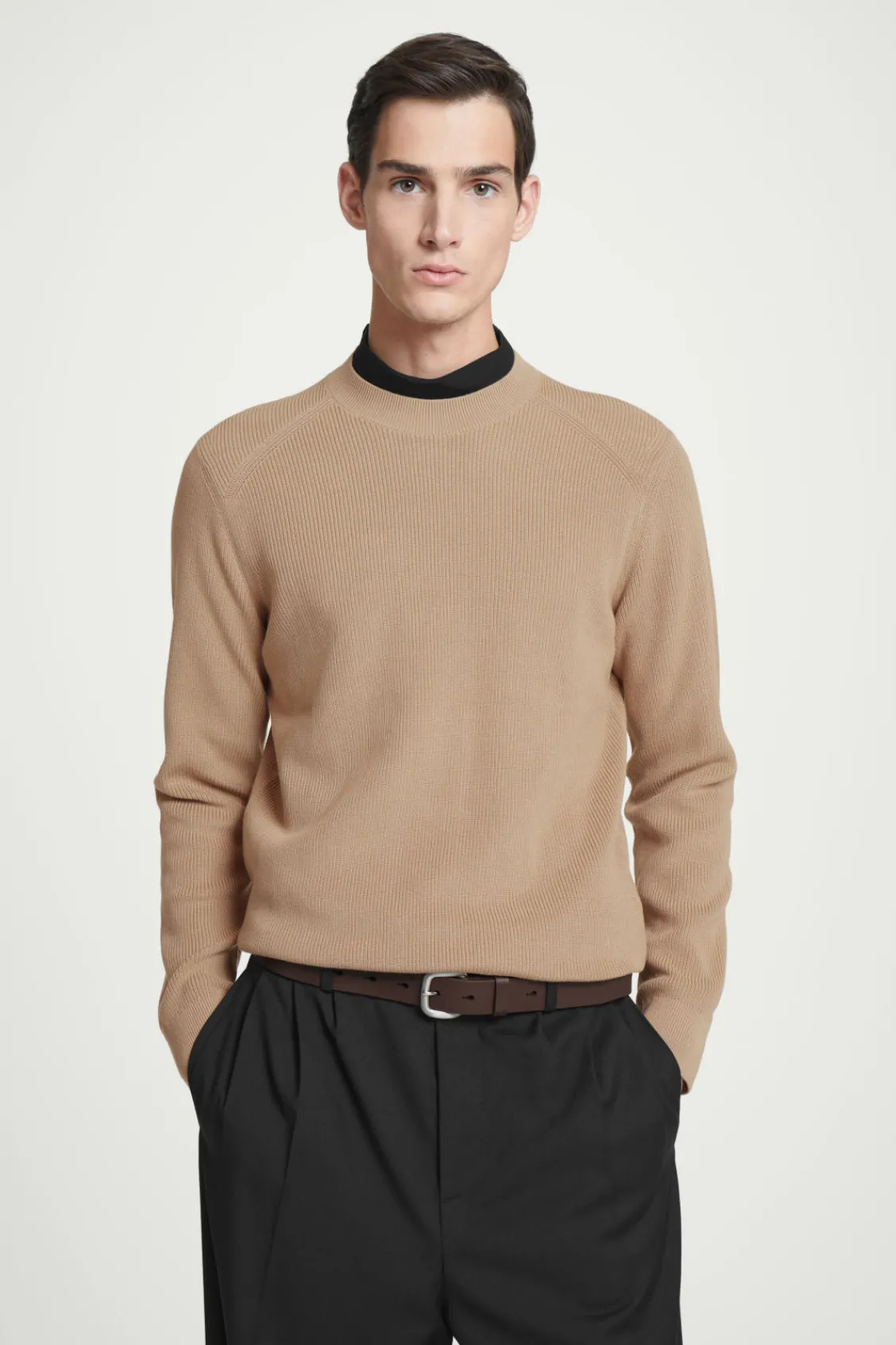 COS RIBBED-KNIT SWEATER BEIGE Best