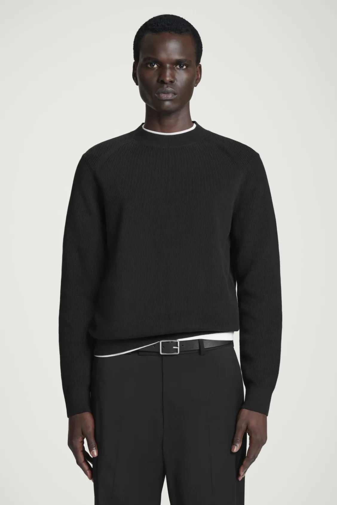 COS RIBBED-KNIT SWEATER BLACK Best