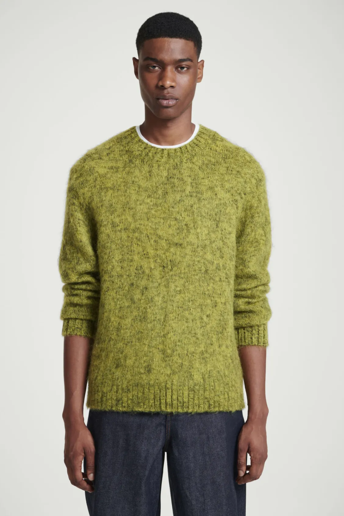 COS SPACE-DYED MOHAIR-BLEND SWEATER GREEN Flash Sale