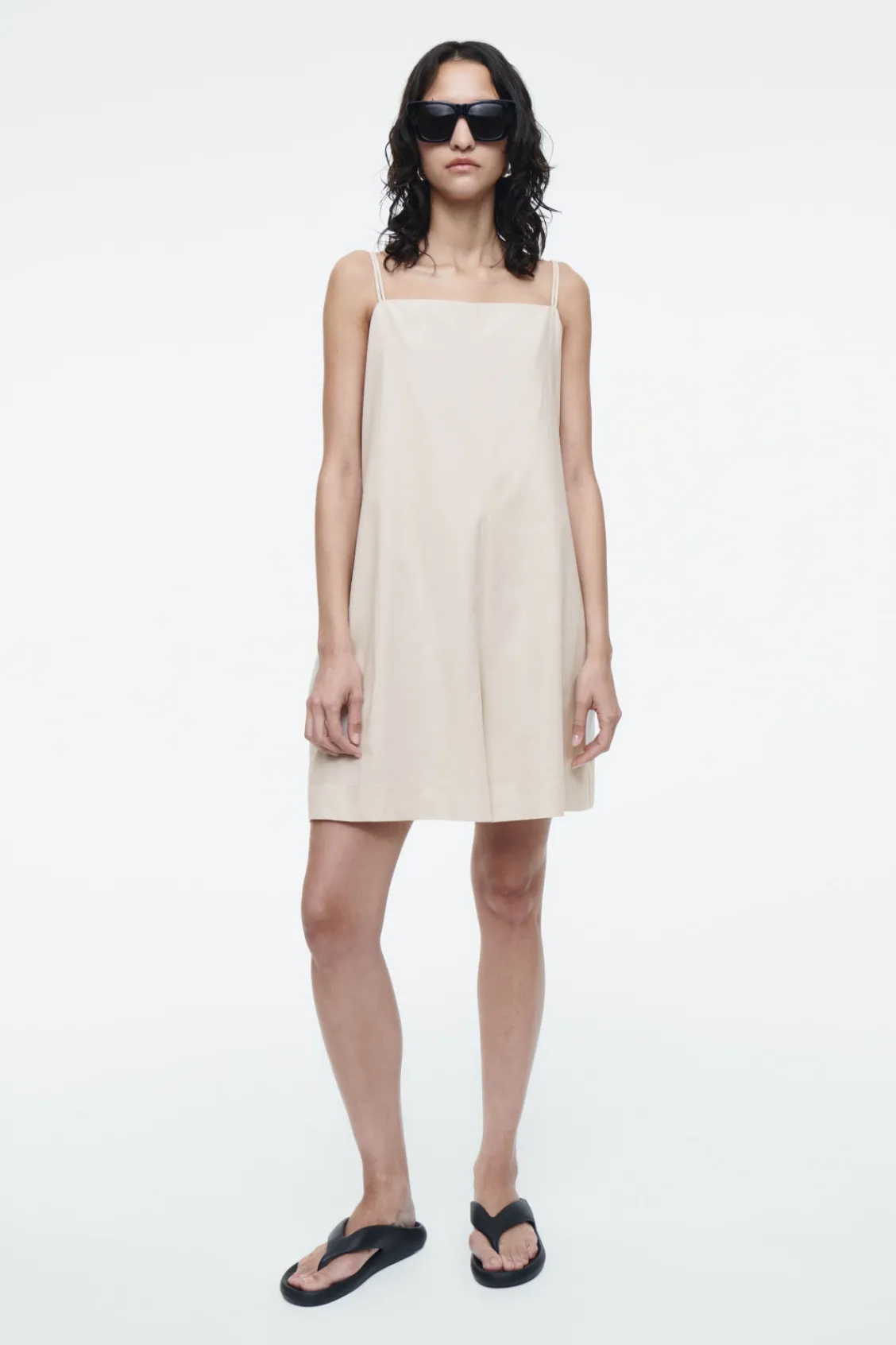 COS SQUARE-NECK ROMPER LIGHT BEIGE Store