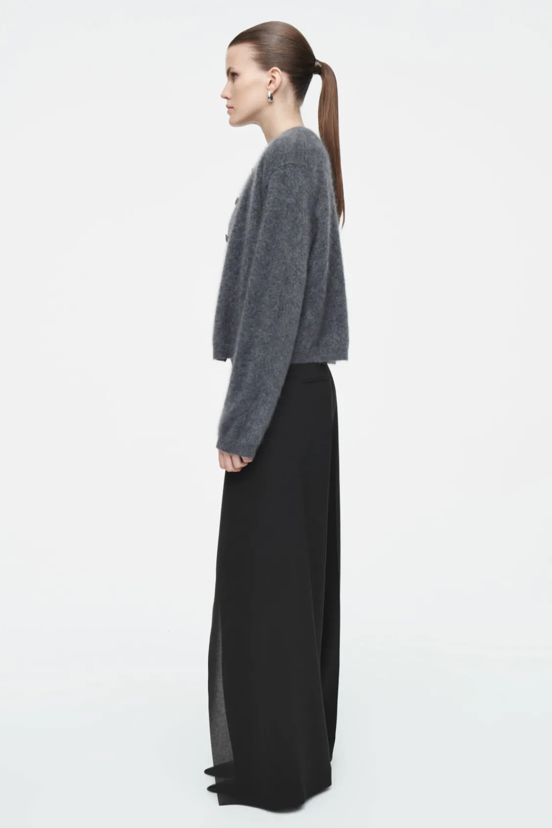 COS TAILORED WRAP-FRONT PANTS BLACK Store