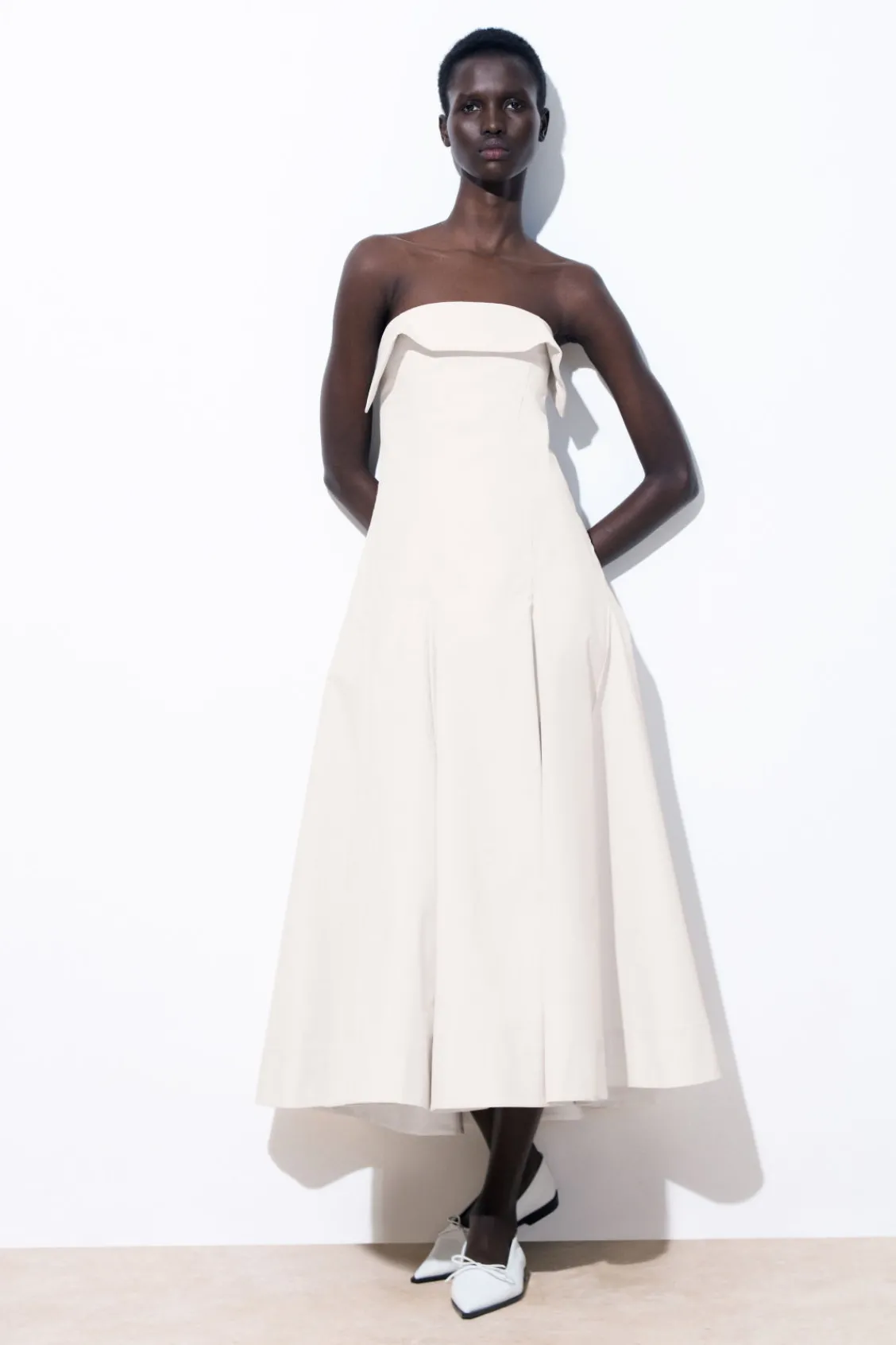 COS THE A-LINE BUSTIER DRESS IVORY Online